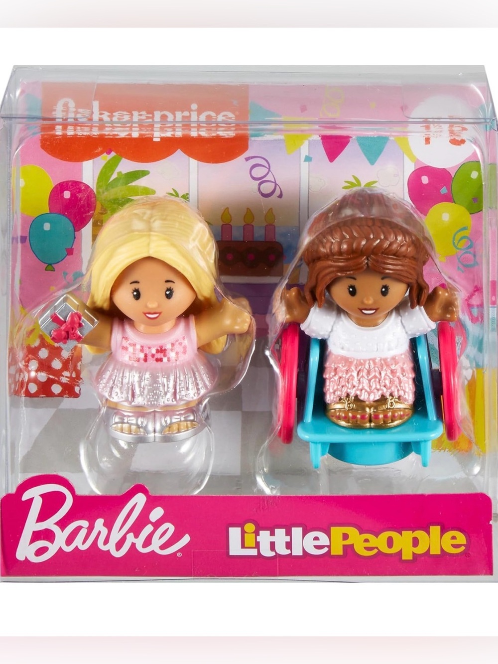 Fisher Price Little People Barbie Party Figure Set Figures 2 pack BNWT
